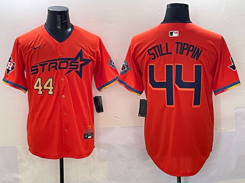 Men Houston Astros #44 Still Tippin Orange Fourth generation Joint Name 2025 Nike MLB Jersey style 4